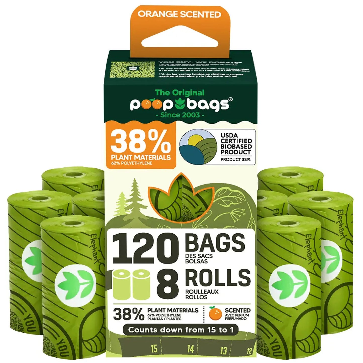 The Original Poop Bags Orange Scented USDA Biobased Rolls The Original Poop Bags