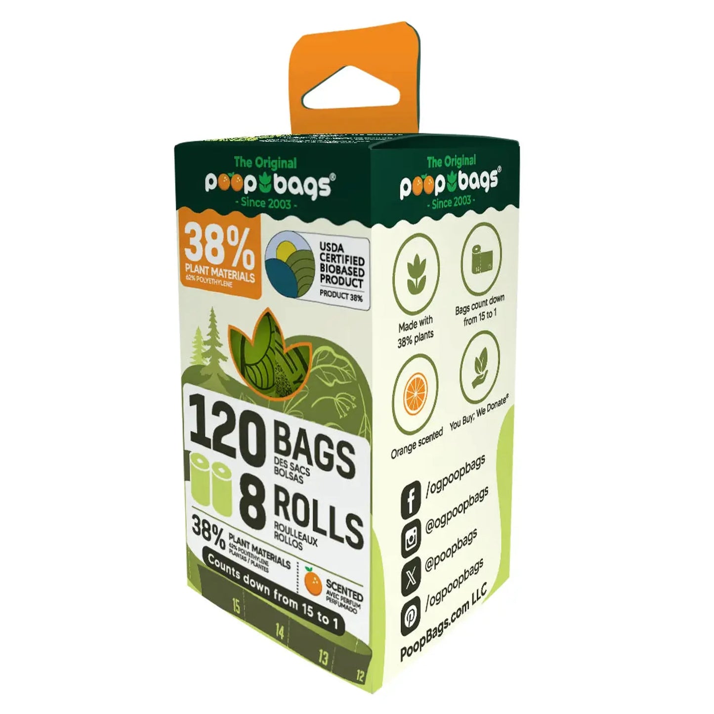 The Original Poop Bags Orange Scented USDA Biobased Rolls The Original Poop Bags