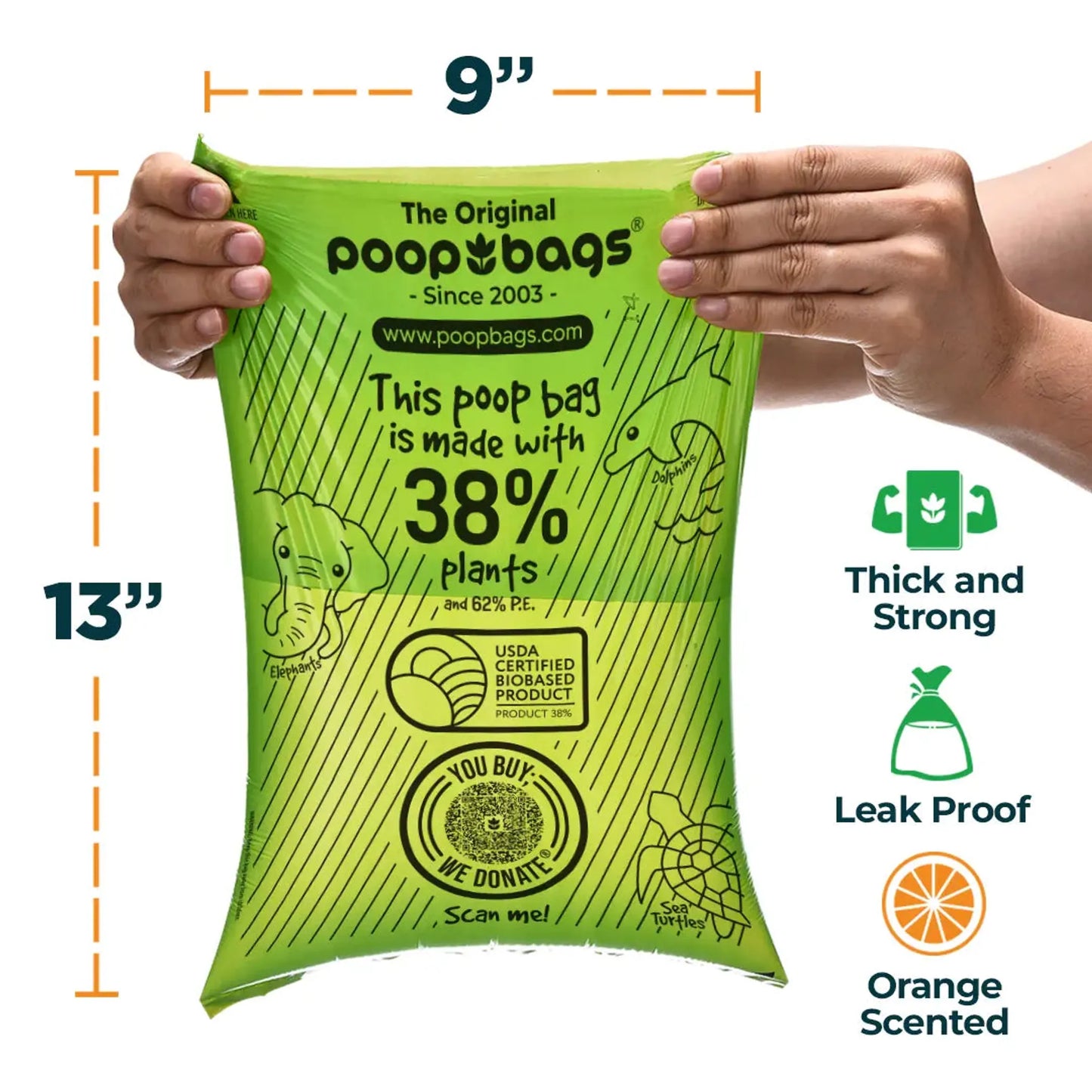 The Original Poop Bags Orange Scented USDA Biobased Rolls The Original Poop Bags