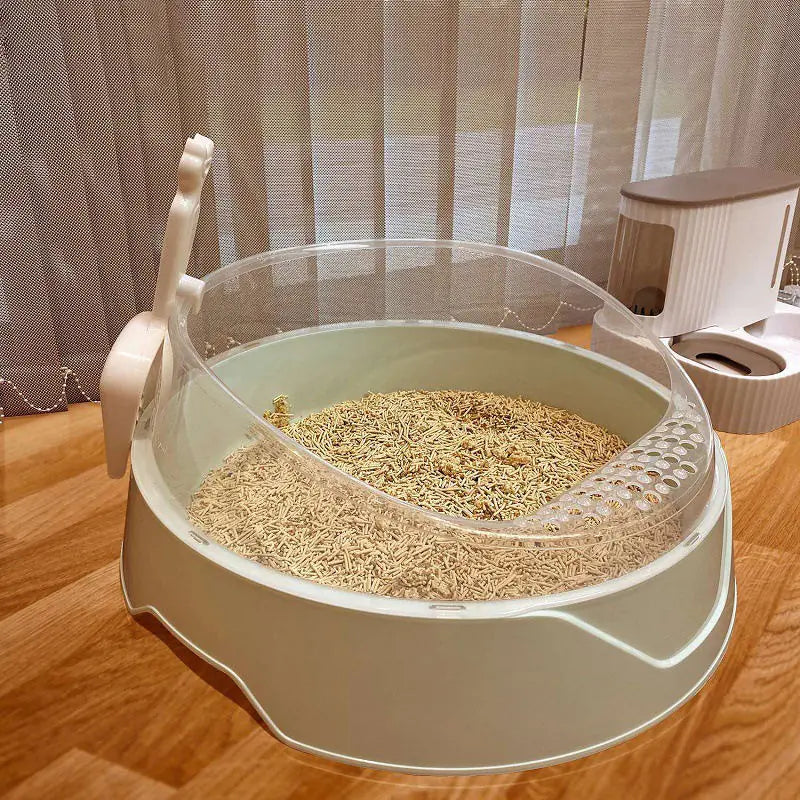 Round Cat Litter Box with Shovel PetPulse