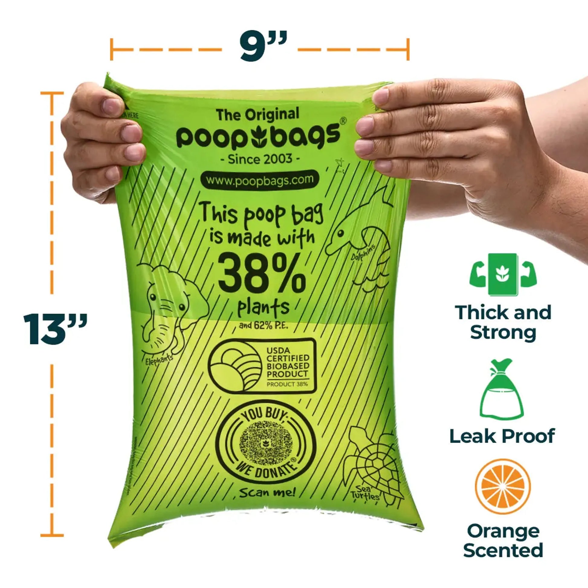 The Original Poop Bags Orange Scented USDA Biobased Rolls The Original Poop Bags