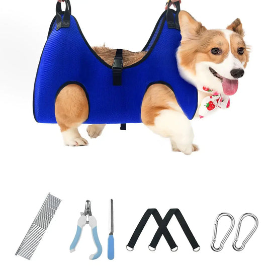 PetPulse PamperPooch Grooming Hammock with Grooming Tools PetPulse